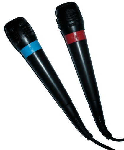 SingStarin mikrofonit. Kuva Wikipediasta.