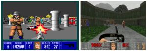 Wolfenstein 3D ja Doom. Kuvalähde: Wikipedia wolfdoom